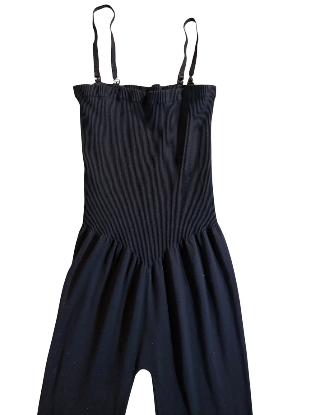 Danskin Black Ribbed Bodice Convertible Jumpsuit Removable Straps - X-Small